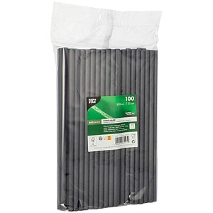 4002911879979 - Shake Strohhalme Papier Ø 8 mm 25 cm schwarz Trinkhalm mit extra großem Durchmesser 1 Packung = 100 Stück