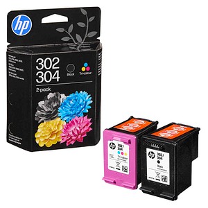 Hewlett Packard HP 302 2er-Pack Schwarz/Cyan/Magenta/Gelb Orig. Drucke