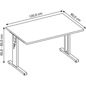 4032062142080 - HAMMERBACHER OS 12 höhenverstellbarer Schreibtisch lichtgrau rechteckig C-Fuß-Gestell weiß 1200 x 800 cm 4032062142080 - HAMMERBACHER OS 12 höhenverstellbarer Schreibtisch lichtgrau rechteckig C-Fuß-Gestell weiß 1200 x 800 cm