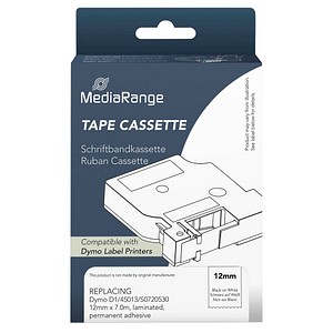 4260459618898 - Kunststoff-Schriftbandkassette für ersetzt Dymo D1 45013 S0720530 permanent haftend 12mm 7m laminiert schwarz auf weiß 4260459618898 - Kunststoff-Schriftbandkassette für ersetzt Dymo D1 45013 S0720530 permanent haftend 12mm 7m laminiert schwarz auf weiß