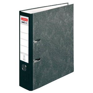herlitz maX.file nature Wolkenmarmor-Papier Ordner schwarz marmoriert Karton 8,0 cm DIN A4, 1 St.
