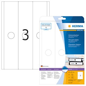 4008705051675 - 5167 63 x 297 mm Ordneretiketten weiß zum aufkleben für Hängeordner 4008705051675 5167 25 Blatt