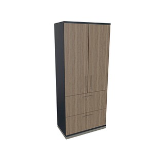 4260649684979 - fm Aktenschrank Oldenburg 4260649684979 lavagrau eiche 2 Fachböden 800 x 442 x 1869 cm