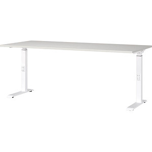4005949791756 - Schreibtisch DOWNEY 7912-642 manuell höhenverstellbar 68-91cm (H) 180x80cm (BxT) rechteckig lichtgrau weiß 4005949791756 4005949791756 - Schreibtisch DOWNEY 7912-642 manuell höhenverstellbar 68-91cm (H) 180x80cm (BxT) rechteckig lichtgrau weiß 4005949791756