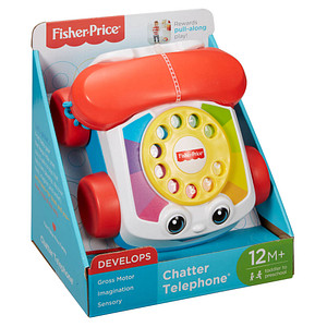 0887961516449 - Fisher-Price Fisher-Price - Babyspielzeug ROLLENDES PLAPPERTELEFON in rot