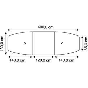 4032062316085 - HAMMERBACHER Konferenztisch KT40C lichtgrau Tonnenform Rundrohr grau 4000 x 850 1300 x 720 - 740 cm 4032062316085 - HAMMERBACHER Konferenztisch KT40C lichtgrau Tonnenform Rundrohr grau 4000 x 850 1300 x 720 - 740 cm