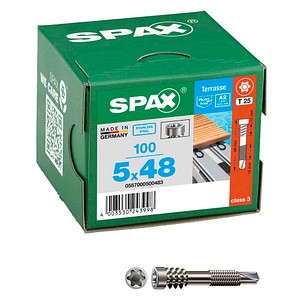 4003530243998 - Terrassenschraube Alu 5 x 48 mm 100 Stück Fixiergewinde Zylinderkopf t-star plus T25 Bohrspitze - 0557000500483 - Spax 4003530243998 - Terrassenschraube Alu 5 x 48 mm 100 Stück Fixiergewinde Zylinderkopf t-star plus T25 Bohrspitze - 0557000500483 - Spax