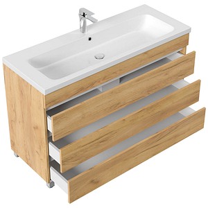 4251982679173 - POSSEIK Waschbecken mit Unterschrank FELLINI 120 eiche gold 1200 x 460 x 835 cm