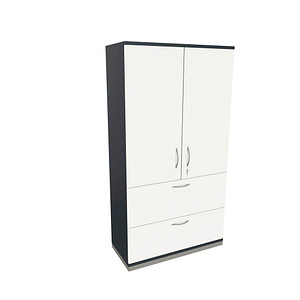 4260649685686 - fm Aktenschrank Sidney 4260649685686 lavagrau weiß 2 Fachböden 1000 x 442 x 1869 cm