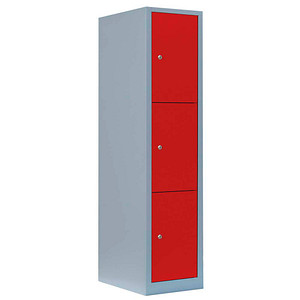 4061815519015 - Schließfachschrank feuerrot lichtgrau 523314 3 Schließfächer 415 x 500 x 1800 cm 4061815519015 LÜLLMANN