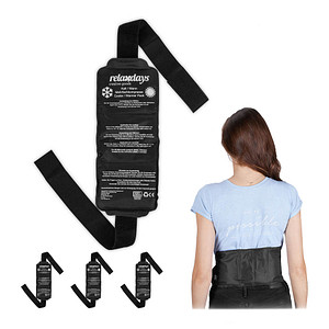 4052025452315 - Kältegürtel 4 Kühlpads mit Klettverschluss wiederverwendbar Kalt Warm Kompresse Rücken & Schulter schwarz - Relaxdays