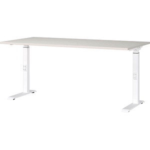 4005949791640 - Schreibtisch DOWNEY 7911-642 manuell höhenverstellbar 68-91cm (H) 160x80cm (BxT) rechteckig lichtgrau weiß 4005949791640 4005949791640 - Schreibtisch DOWNEY 7911-642 manuell höhenverstellbar 68-91cm (H) 160x80cm (BxT) rechteckig lichtgrau weiß 4005949791640