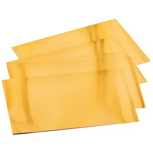 4001868005219 - Prägefolie gold Hartmetall 19 x 30 cm 3 Blatt Bastelpapier - Glorex 4001868005219 - Prägefolie gold Hartmetall 19 x 30 cm 3 Blatt Bastelpapier - Glorex