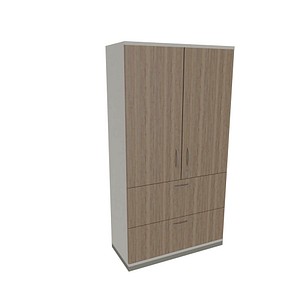 4260429769896 - fm Aktenschrank Sidney 4260429769896 weiß eiche natur 2 Fachböden 1000 x 442 x 1869 cm