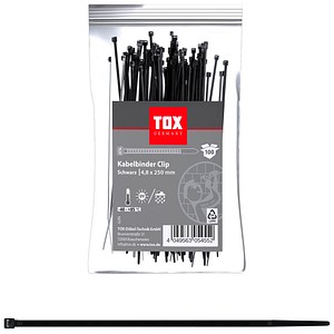 4049563054552 - 100 Kabelbinder Clip schwarz 4049563054552 100 Stück 4049563054552 - 100 Kabelbinder Clip schwarz 4049563054552 100 Stück