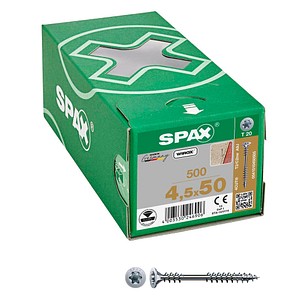 4003530246906 - Verlegeschraube 45 x 50 mm 500 Stück Fixiergewinde Senkkopf t-star plus T20 4CUT wirox - 0541010450505 - Spax