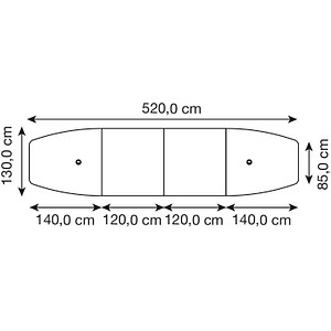 4032062315699 - HAMMERBACHER Konferenztisch KT52C nussbaum Tonnenform Rundrohr chrom 5200 x 850 1300 x 720 - 740 cm 4032062315699 - HAMMERBACHER Konferenztisch KT52C nussbaum Tonnenform Rundrohr chrom 5200 x 850 1300 x 720 - 740 cm