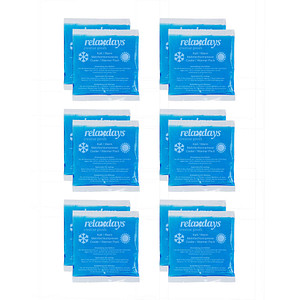 4052025452513 - Relaxdays Kühlpads 12er Set Kalt-Warm-Kompressen 14 x 13 cm Erste Hilfe wiederverwendbare Gelkühlkompressen blau