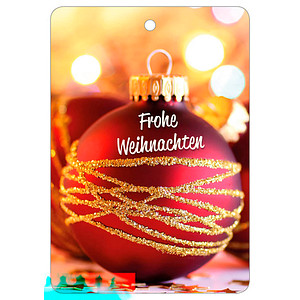 4260269846054 - Geschenkanhänger mehrfarbig Frohe Weihnachten mit rote Kugel 4260269846054 10 Stück 4260269846054 - Geschenkanhänger mehrfarbig Frohe Weihnachten mit rote Kugel 4260269846054 10 Stück