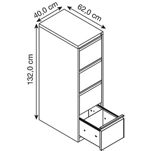 4260090172018 - Hängeregistraturschrank grau grau 4 Schubladen 4260090172018 Gürkan 4260090172018 - Hängeregistraturschrank grau grau 4 Schubladen 4260090172018 Gürkan