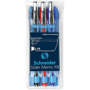 4004675065445 - - Kugelschreiber Slider Memo xb 07mm xb rot blau schwarz Farbe des Schaftes cyan farbig sortiert 3 St Pack 4004675065445 - - Kugelschreiber Slider Memo xb 07mm xb rot blau schwarz Farbe des Schaftes cyan farbig sortiert 3 St Pack