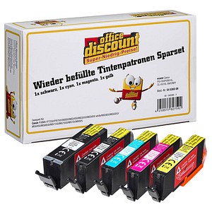 office discount  schwarz, cyan, magenta, gelb Druckerpatronen kompatibel zu Canon PGI-550 XL BK, CLI-551 XL BK/C/M/Y, 5er-Set