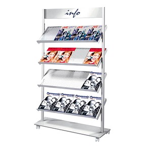4044917415560 - Rico DIN A4 Prospektständer Silber 6332 985 (B) x 300 (T) x 1650 (H) mm 4044917415560 - Rico DIN A4 Prospektständer Silber 6332 985 (B) x 300 (T) x 1650 (H) mm