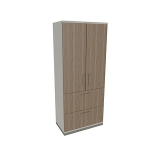 4260649684795 - fm Aktenschrank Oldenburg 4260649684795 weiß eiche natur 2 Fachböden 800 x 442 x 1869 cm