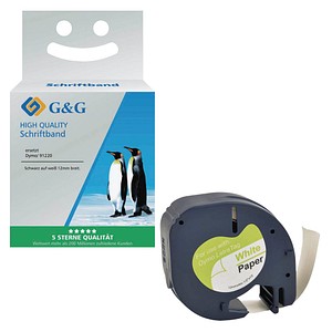 6941881284360 - Schriftband LetraTag ersetzt Dymo 91220 15575 ersetzt DYMO 91220 120 mm schwarz auf weiß 1 St
