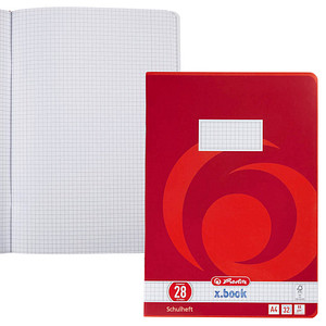 4008110340289 - Schulheft 340281 xbook Lineatur 28 kariert mit Rand innen außen A4 80g rot 32 Blatt 64 Seiten 4008110340289 Herlitz 4008110340289 - Schulheft 340281 xbook Lineatur 28 kariert mit Rand innen außen A4 80g rot 32 Blatt 64 Seiten 4008110340289 Herlitz