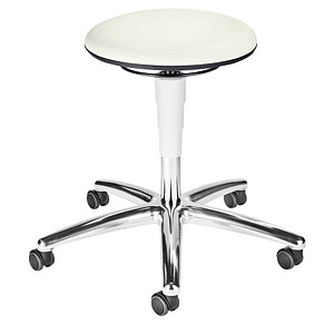 4016849925820 - Praxishocker bimos mit Rollen für Labore & hygienekritische Bereiche höhenverstellbar B 400 x T 400 x H 460-630 mm Kunstleder weiß 4016849925820 - Praxishocker bimos mit Rollen für Labore & hygienekritische Bereiche höhenverstellbar B 400 x T 400 x H 460-630 mm Kunstleder weiß