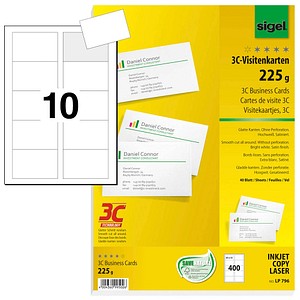 400 Sigel Visitenkarten Lp796 Weiss Gunstig Online Kaufen Office Discount