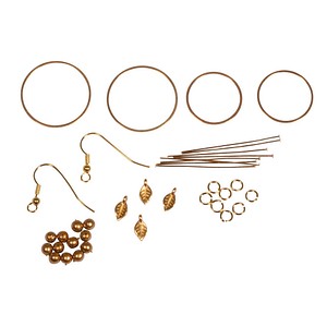 4006166353130 - Schmuck-Basteln-Set Ohrringe Boho Goldblatt gold