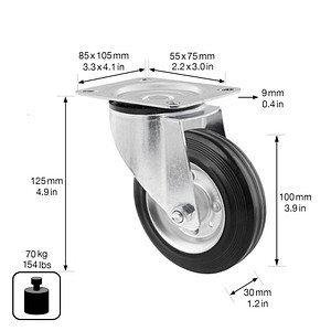 4001073009903 - Transportgeräte-Lenkrolle RO 6104 silber 4001073009903 WAGNER design yourself 4001073009903 - Transportgeräte-Lenkrolle RO 6104 silber 4001073009903 WAGNER design yourself