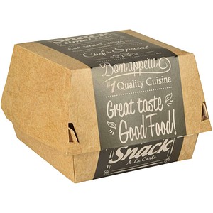 4002911866344 - Burgerboxen aus Pappe FSCR pure 10 x 10 cm Good Food klein 50 Stk 4002911866344 - Burgerboxen aus Pappe FSCR pure 10 x 10 cm Good Food klein 50 Stk
