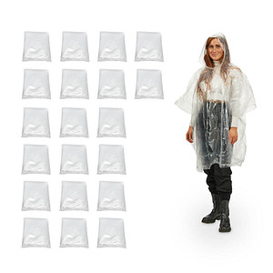 4052025417949 - unisex Einweg-Regenponcho transparent Einheitsgröße 4052025417949 relaxdays 20 Stück 4052025417949 - unisex Einweg-Regenponcho transparent Einheitsgröße 4052025417949 relaxdays 20 Stück