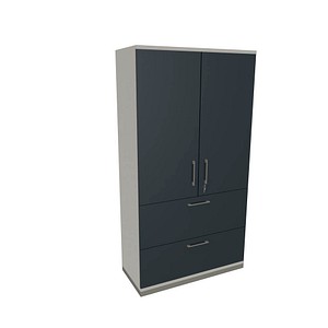 4260649684764 - fm Aktenschrank Oldenburg 4260649684764 weiß lavagrau 2 Fachböden 1000 x 442 x 1869 cm