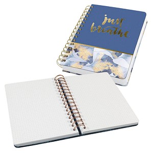 4004360770999 - SIGEL Notizbuch mit Spirale Jolie® ca DIN A5 punktkariert blau gold Hardcover 240 Seiten