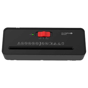 OLYMPIA PS 16 Pro Aktenvernichter mit Streifenschnitt P-2, 6 mm, bis 6 Blatt, schwarz