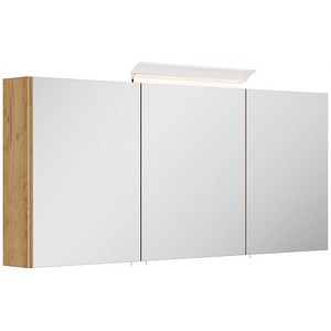 4251982674444 - Spiegelschrank 140cm inkl Design LED-Lampe und Glasböden weiss hochglanz