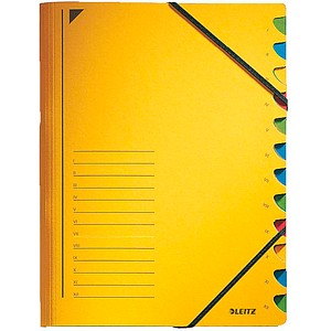 4002432329076 - - Ordnungsmappe din A4 350g m² Pendareckarton recycelt Farbe gelb Farbe des Fächerblocks mehrfarbig 12 Fächer