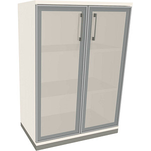 4260672331864 - fm Aktenschrank Oldenburg 4260672331864 weiß Acrylglas satiniert 2 Fachböden 800 x 442 x 1133 cm