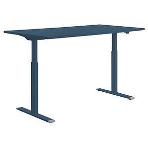 Topstar E-Table elektrisch höhenverstellbarer Schreibtisch petrolblau rechteckig, T-Fuß-Gestell blau 160,0 x 80,0 cm