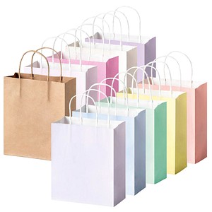 4001868137071 - 20 Papiertüten PASTELL M je 2x helllila dunkellila hellblau mint hellgelb apricot creme natur hellpink pink 180 x 210 cm
