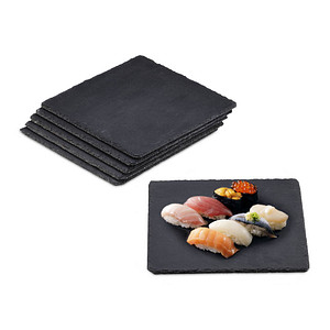4052025308803 - Schieferplatte 6er Set 25 x 25 cm zum Servieren & Beschriften Buffet Servierplatte quadratisch anthrazit - Relaxdays 4052025308803 - Schieferplatte 6er Set 25 x 25 cm zum Servieren & Beschriften Buffet Servierplatte quadratisch anthrazit - Relaxdays