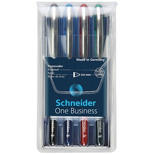 4 Schneider One Business Tintenroller farbsortiert 0,6 mm 4 Schneider One Business Tintenroller farbsortiert 0,6 mm