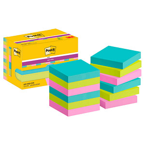 4064035065737 - Haftnotizen blanko 62212SMI Super Sticky Notes Cosmic Collection 48x48mm (BxH) türkis neongrün tropicalpink 12 Blöcke 48 x  12 Stück