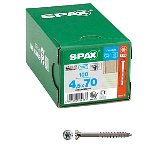 4003530184338 - Fassadenschraube 45 x 70 mm 100 Stück Teilgewinde Linsensenkkopf extra klein t-star plus T15 - 0467000450703 - Spax 4003530184338 - Fassadenschraube 45 x 70 mm 100 Stück Teilgewinde Linsensenkkopf extra klein t-star plus T15 - 0467000450703 - Spax