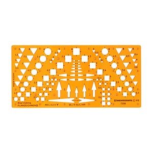 4014509009163 - Kunststoff-Schablone Planzeichnung 7358 orange-transparent 4014509009163 Standardgraph