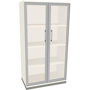 4260672331925 - fm Aktenschrank Oldenburg 4260672331925 weiß Acrylglas klar 3 Fachböden 800 x 442 x 1517 cm